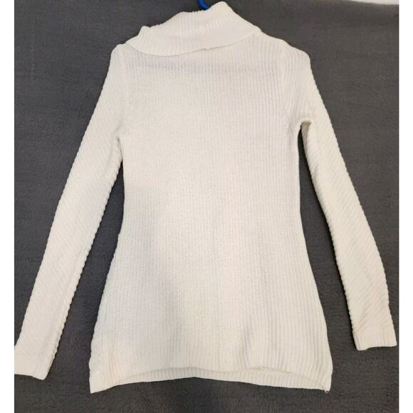 Chicos Ivory Sequin Embellished Cowl Neck Long Sleeve Sweater Sz 0 US S Pullover - Picture 2 of 8